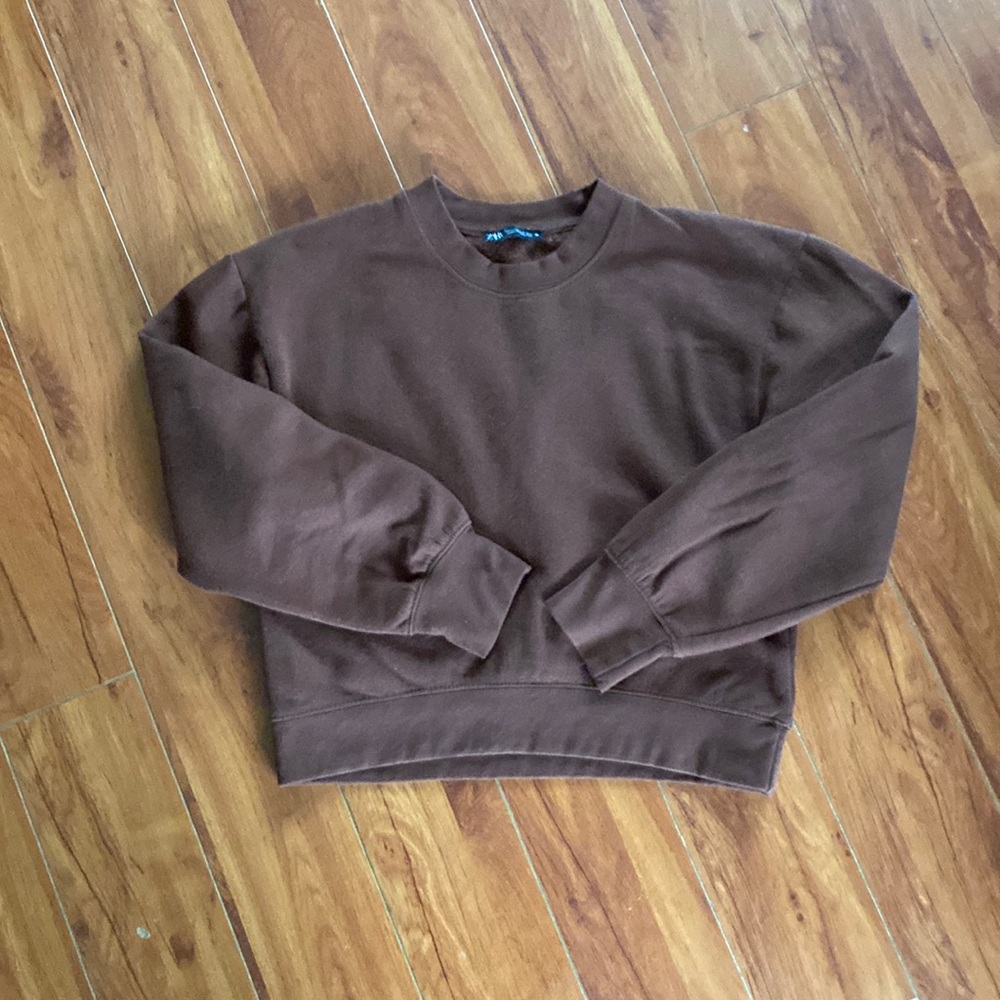 Cropped Brown Blank Sweatshirt